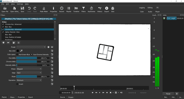 Screenshot of second Chroma Key filter