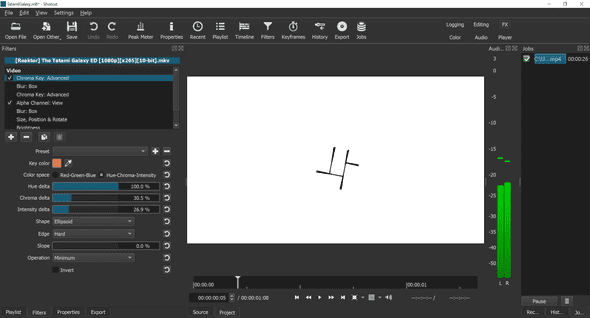 Screenshot of first Chroma Key filter